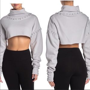 Alo Splice Long Sleeve Crop (Dove Grey) Size: L